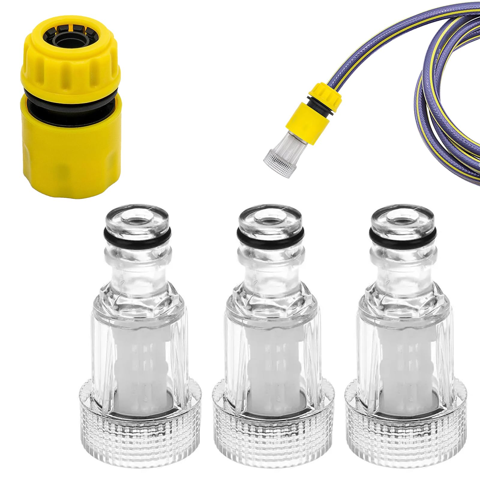 Filtro Ingresso Acqua Idropulitrice - 3 Pezzi Con Connettore Rapido Per Alta Pressione - Foto 5