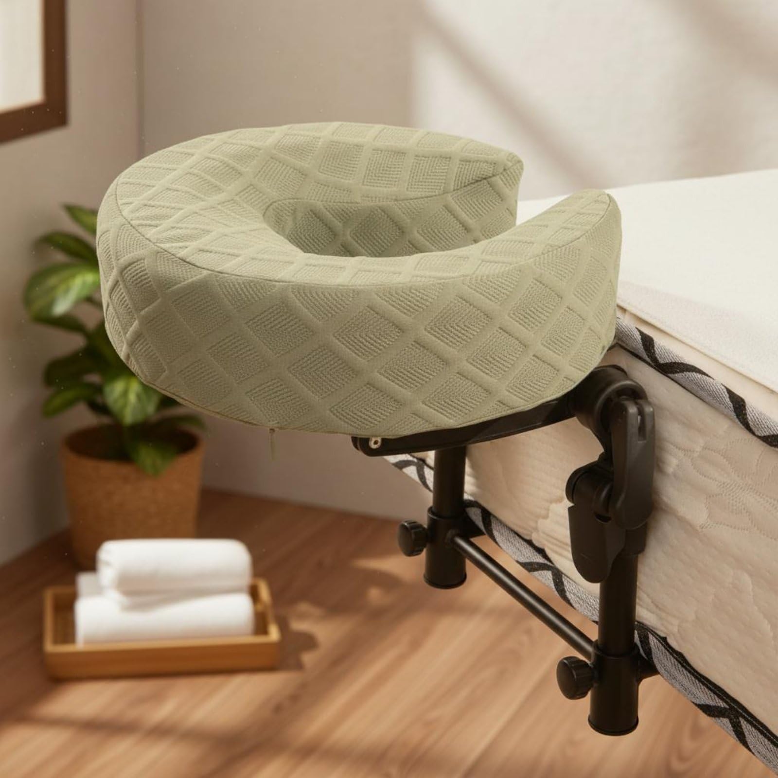 perfk Supporto Viso Regolabile per Letto Massaggio Cuscino Facciale Regolabile Poggiatesta Letto Base Stabile Richiudibile Schiuma Memory Adatto Cura Personale Operatori Recupero Spinale