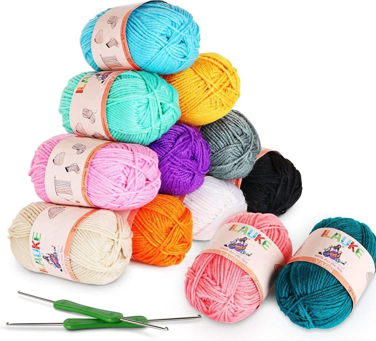 Lot De 10 Pelotes De Laine Multicolore - 25g Chacune - Acrylique/Polyester - Pour Tricot