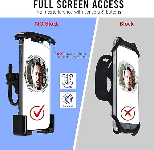 Miniatura 6 de Asunby Soporte para teléfono de bicicleta, soporte para teléfono de motocicleta, manillar de motocicleta, abrazadera de teléfono celular, clip de