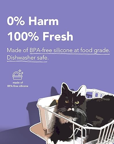 Miniatura 4 de Lukamoo Juego de tapas y tapas para latas de comida para gatos (dos tapas, una cuchara 2 en 1abridor), para gatos y perros, apto para lavavajillas,