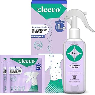 Cleevo All- Surface Cleaner- 1 Litre Bottle Pack | Plant-based Powerful Surface Cleaning Liquid for Tough Stains | Non-toxic Stain Remover for Home Surfaces Cleaning | Multi Surface Cleaner (Lavender)