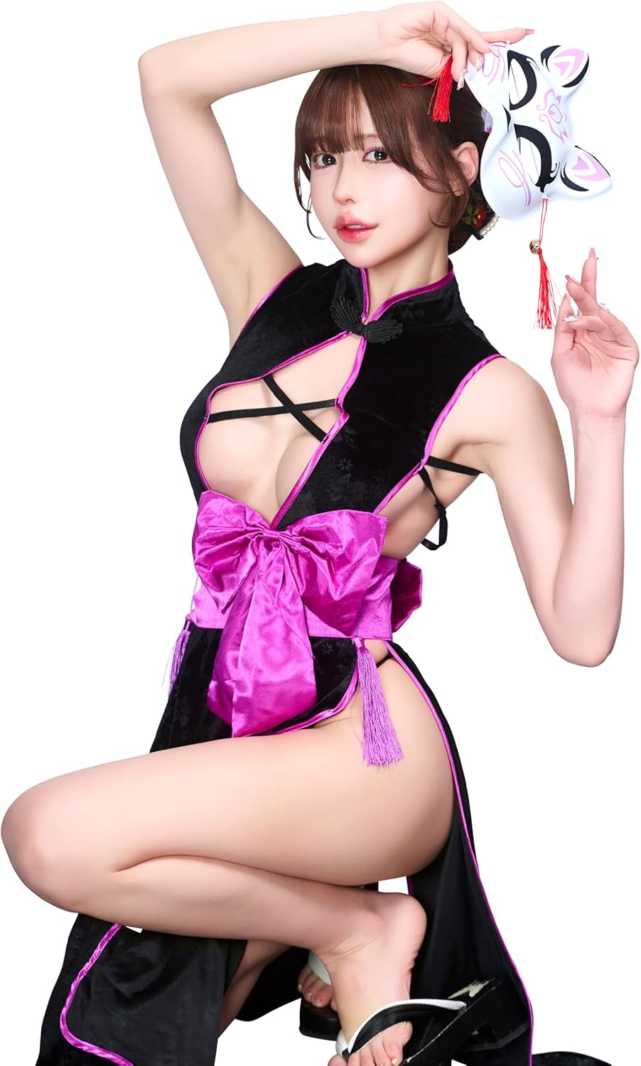 クリアストーン(Clearstone) 艶狐 コスプレ ハロウィン 紫忍 レディース ブラック クリアストーン(Clearstone) 艶狐 コスプレ ハロウィン 紫忍 レディース ブラック