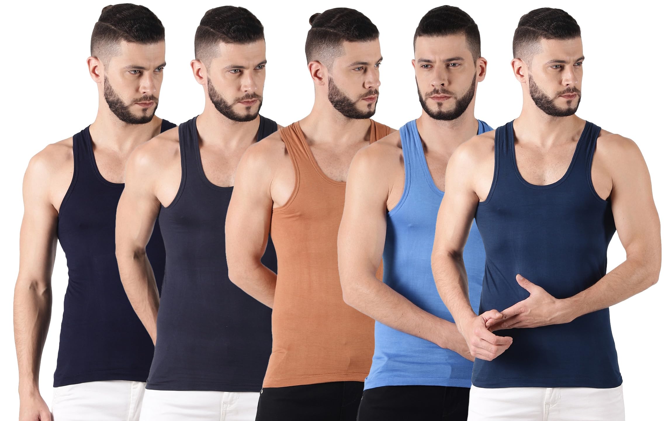 dollar Lehar Men Combed Cotton Round Neck Vest -Colour May Vary-picture-45