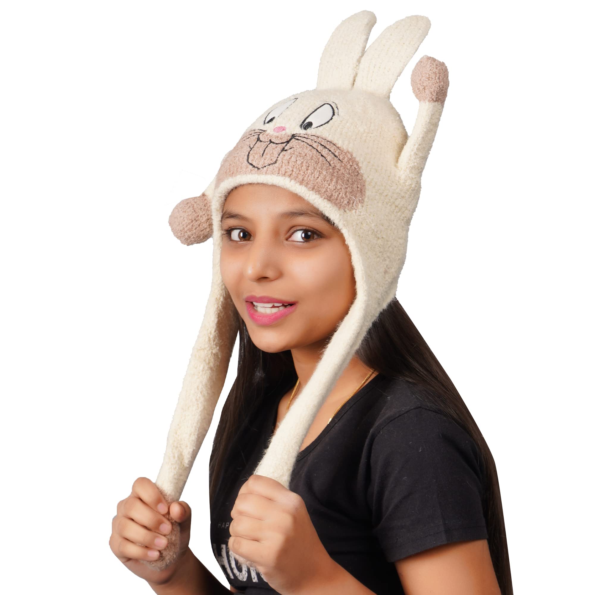Buy Woolen Animal Bunny Dancing Hands Hat, Rabbit Moving Hand