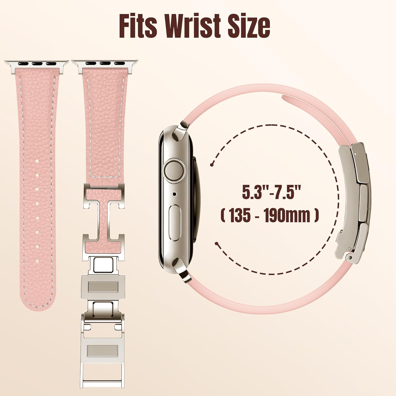 Charlam Leather Magnetic Watch Band, Compatible with Apple Watch Bands 40mm 38mm 41mm 42mm 44mm 45mm 46mm 49mm Women Men, Top Grain Leather Designer Strap for iWatch Series 11/10/9/8/7/6-1/Ultra 3/SE3 - Image 6