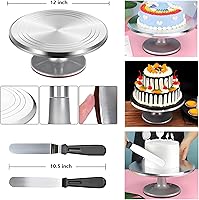 Vista 2 de 237 Pcs Cake Decorating Kit with Aluminium Cake Turntable,Leveler,24 Numbered Icing Tips,2 Spatulas,3 Scrapers,2 Coupler,50 Cupcake Liners,50 Cake
