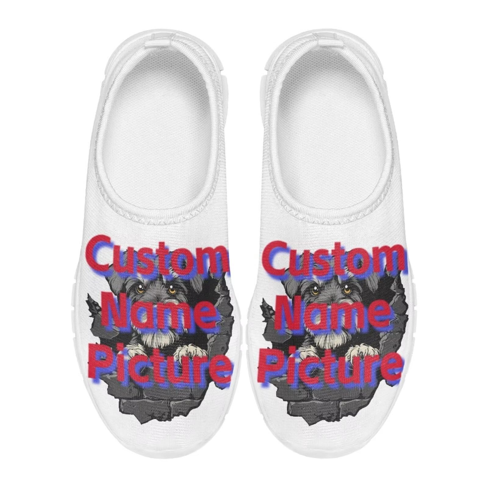 Fonplted Personalized Shoes with Customized Picture Kids Custom Running Shoes with Photo or Text Size 1.5 Child Gym Shoes with Special Logo Print Breathable Mesh Tennis Shoes