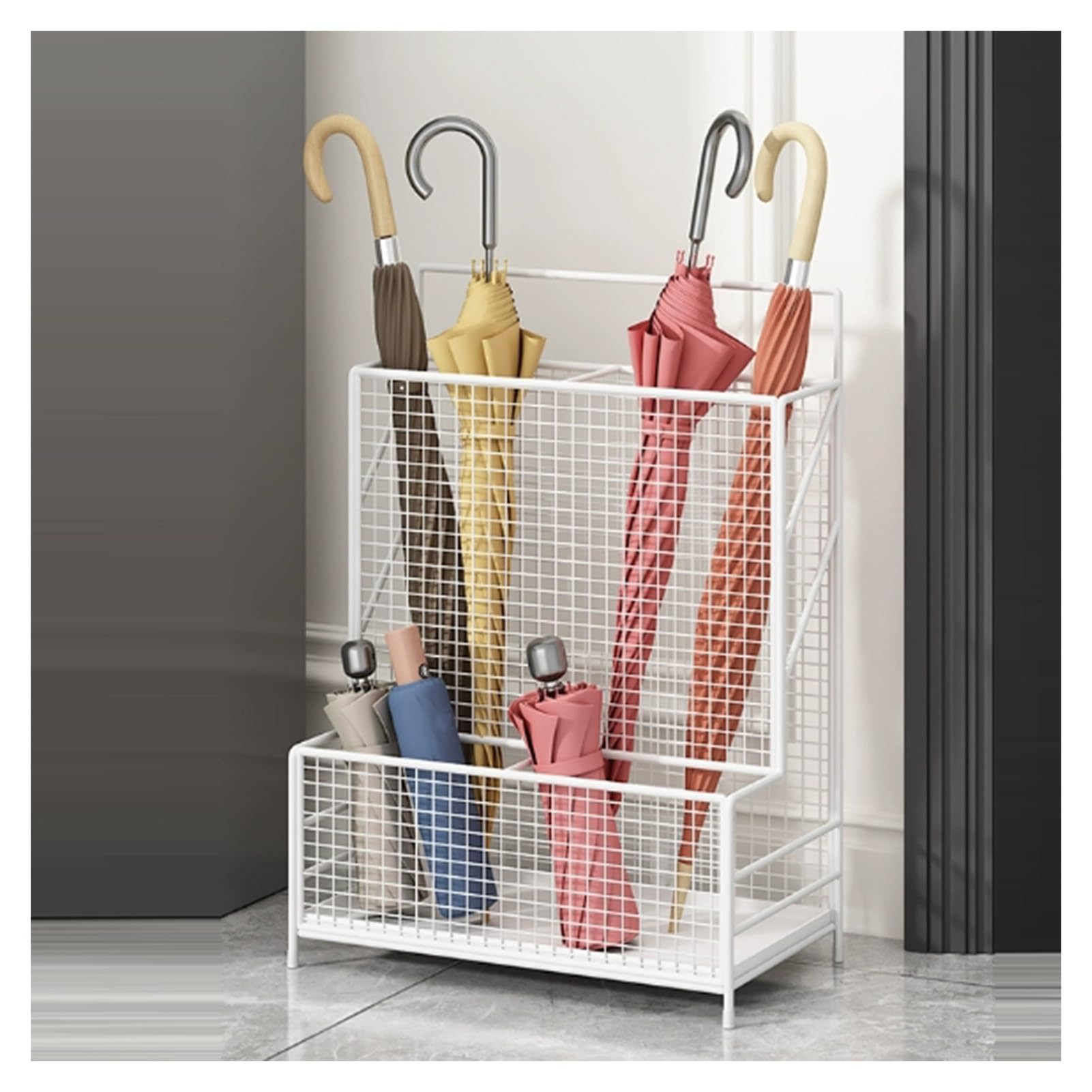 Porte-parapluie en métal blanc porte parapluies design intérieur