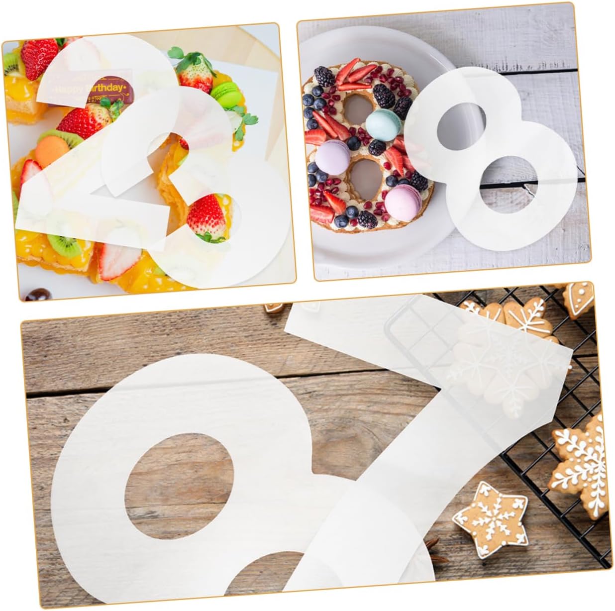 Ciieeo 2 Sets of Number Cake Stencils: Cake Number Molds Plastic Baking Forms - Easy Release Mousse Decorating Moulds for Birthday Party
