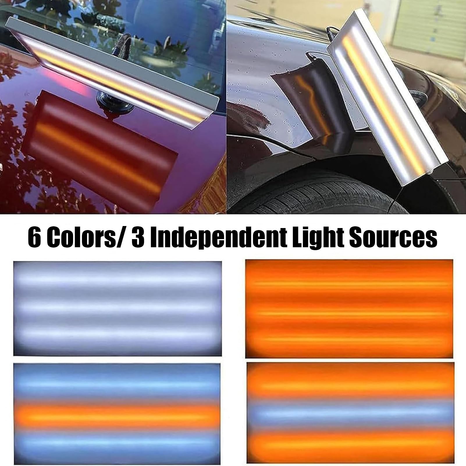 Luce Per Riparazione Ammaccature Auto PDR, Luce Per Linea Di Riflessione Ammaccature LED Regolabile A 6 Colori Per Auto Con Staffa, Rimozione Ammaccature Senza Verniciatura Per Carrozzerie E Fai Da Te