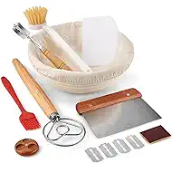 9-Inch Round Bread Proofing Basket, Complete Sourdough Starter Kit, Essential Bread Making Tools, Perfect for Sourdough Baking, HAOCHUYI Gift Set