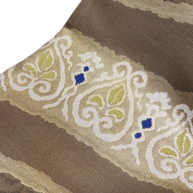 袋帯 正絹 フォーマル 仕立て上がり 六通 丸花紋 流水 引箔 多色 金銀  