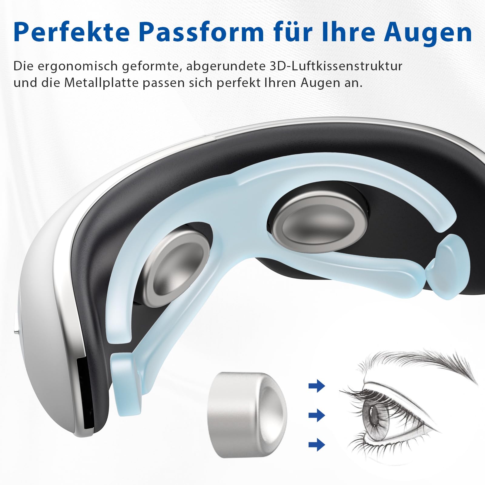 Augenmassagegerät mit dualer Heiß- und Kältetherapie,Vibration,Luftkompressionsmassage, Bluetooth-Musik, für strapazierte/trockenen Augen, Augenmaske für Frauen Männer Freunde Familie