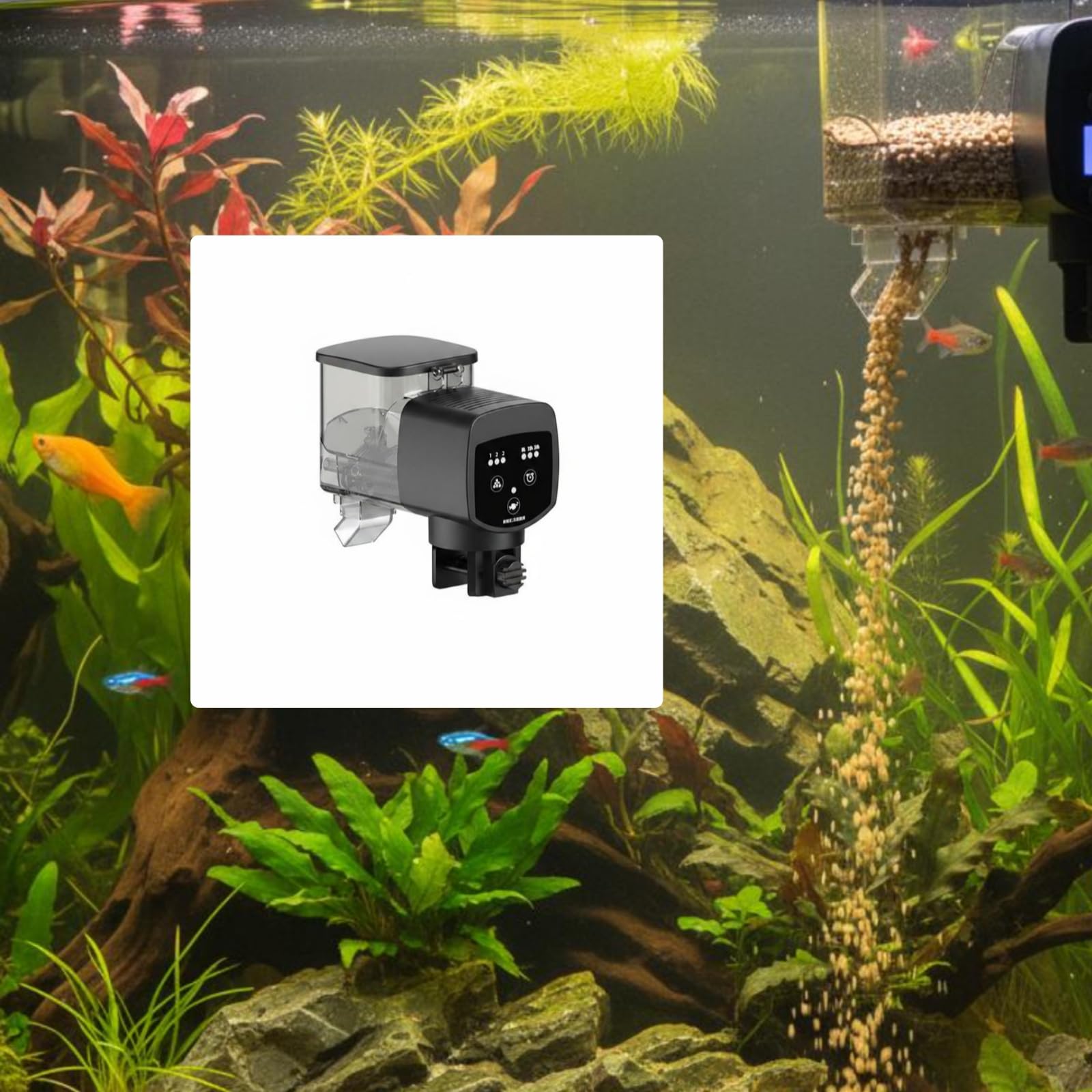 Distributore Automatico Cibo Pesci Alimentatore Timer Vasca Acquario Funzione Programmabile Adatto Ad Acquari Domestici Cura Animali Domestici, style to 1