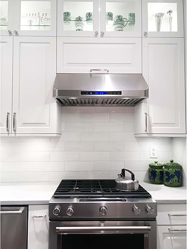 Miniatura 8 de PROLINE - Campana extractora para debajo del gabinete de 30 pulgadas, con canalización, 900 CFM, acero inoxidable, luces LED, motor soplador ultra