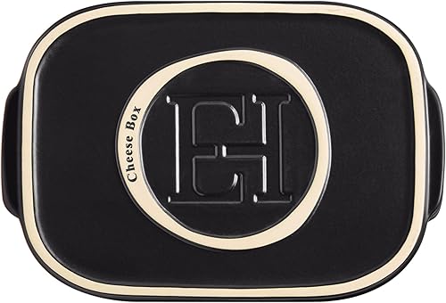 Miniatura 4 de Emile Henry, Caja de almacenamiento de queso negrobandeja para servir, 12 x 8 x 4.4 pulgadas