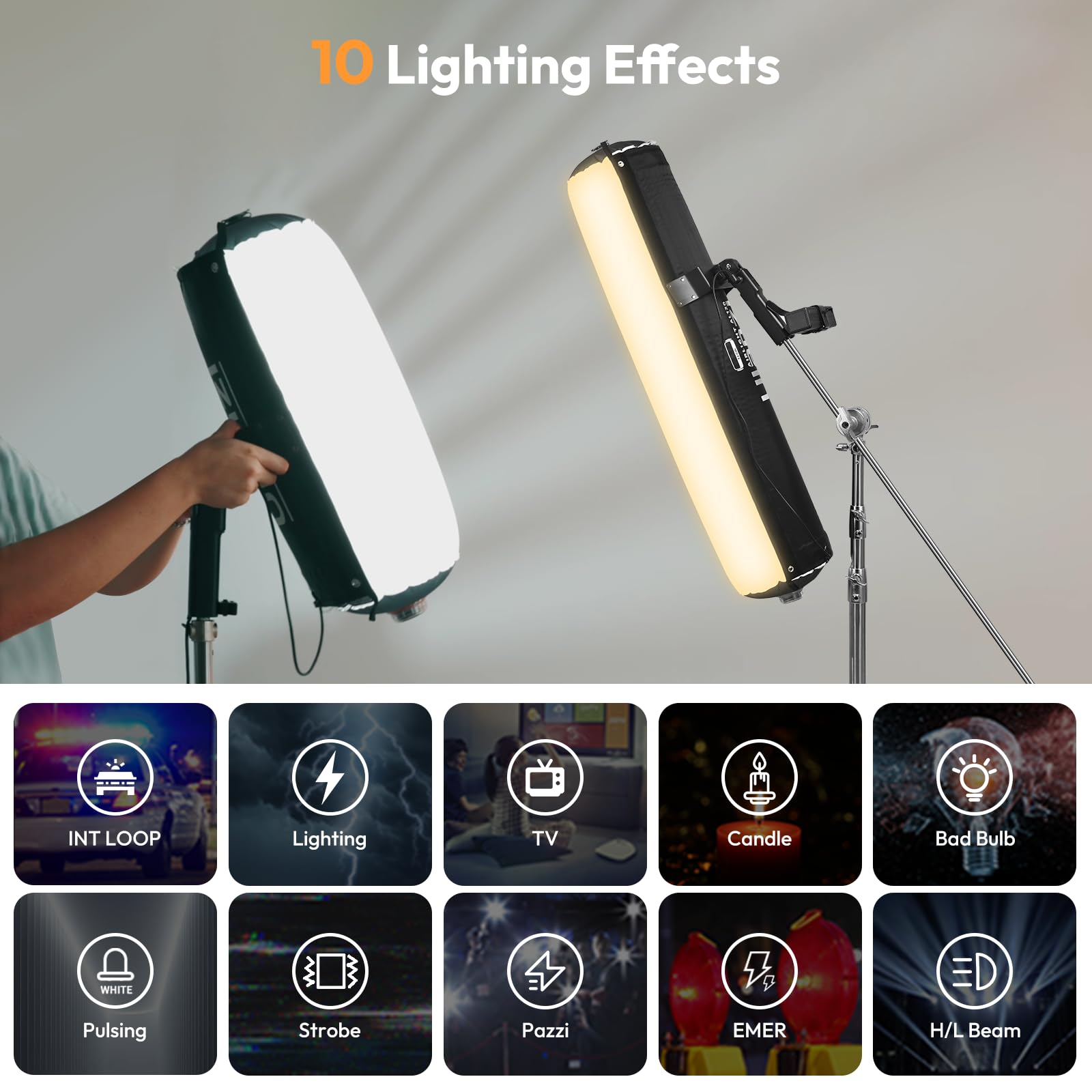 Amazon | Ulanzi AL120 120W バイカラー インフレータブルチューブ LED