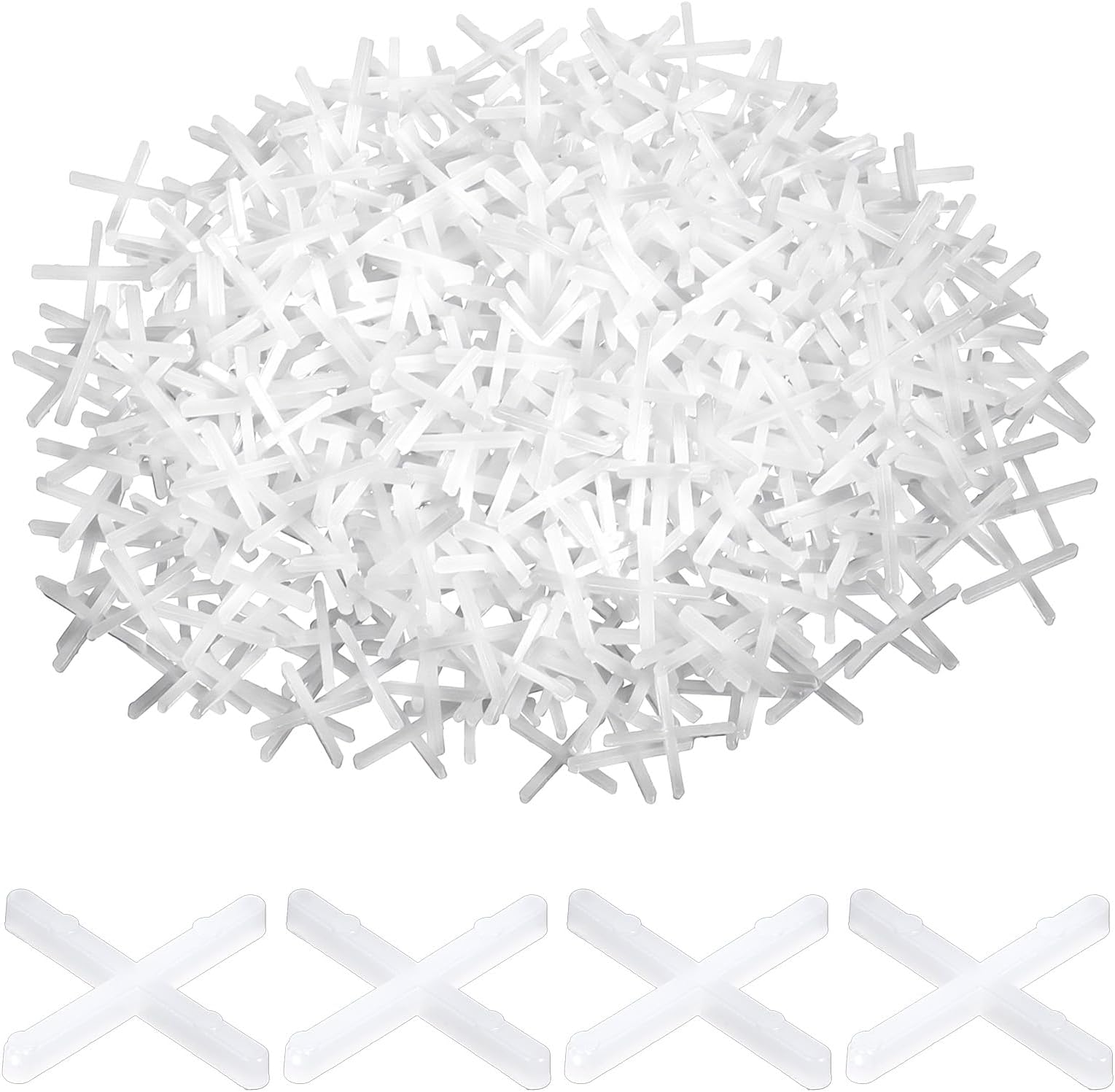 0.06 Inch Tile Spacers, 500 Pcs Cross Tile Spacers, Wall Floor Plastic Tiles Shim Leveling Clips for Various Types of Ceramic Tiles Installation Level