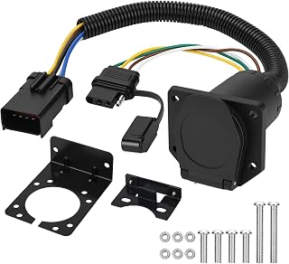 56038366AB Multi-Tow 7 Way Blade and 4 Way Flat Trailer Wiring Adapter Connector Fit for 2000-2009 Dodge Ram Dakota, 2000-2009 Jeep Grand Cherokee, 2000-2007 Durango 7:4