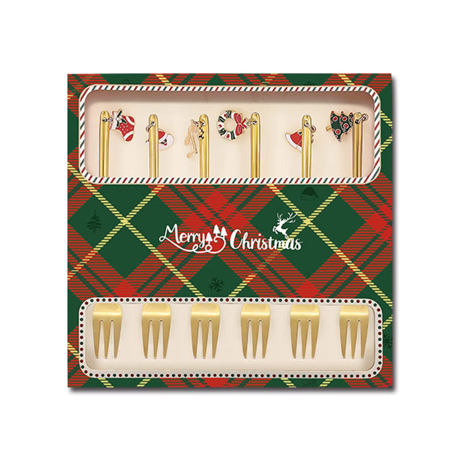 Zkbszn Tableware,6pcs/set Christmas Coffee Spoons Forks Coffee Stirring Spoon Dessert Tea Spoon Shovel Christmas for Friend