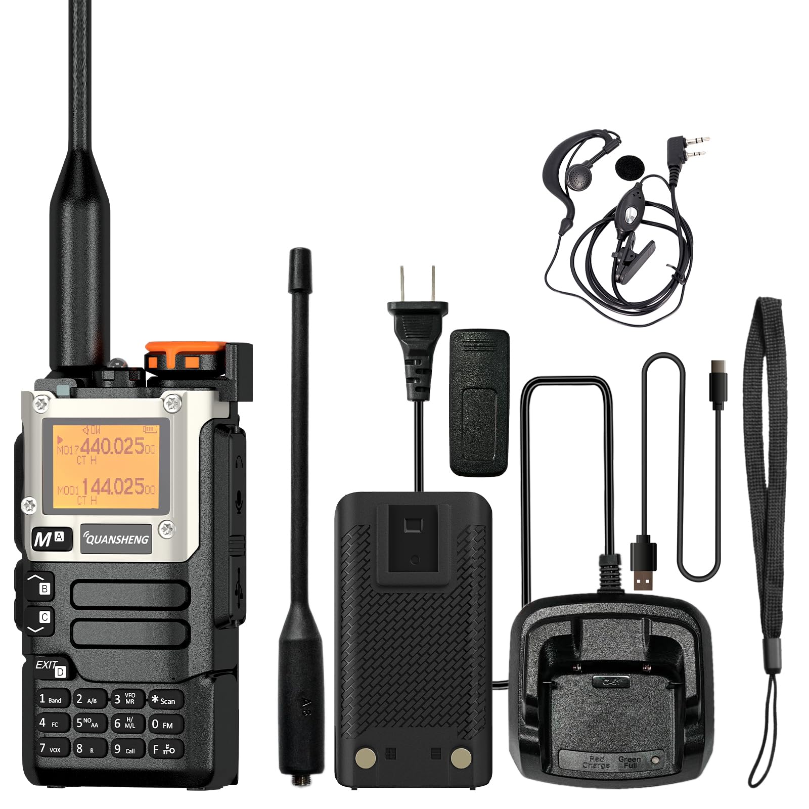 Talkie-Walkie Quansheng UV-K5(8) – 200 Canaux UHF/VHF, Crypté, Portable, Neuf
