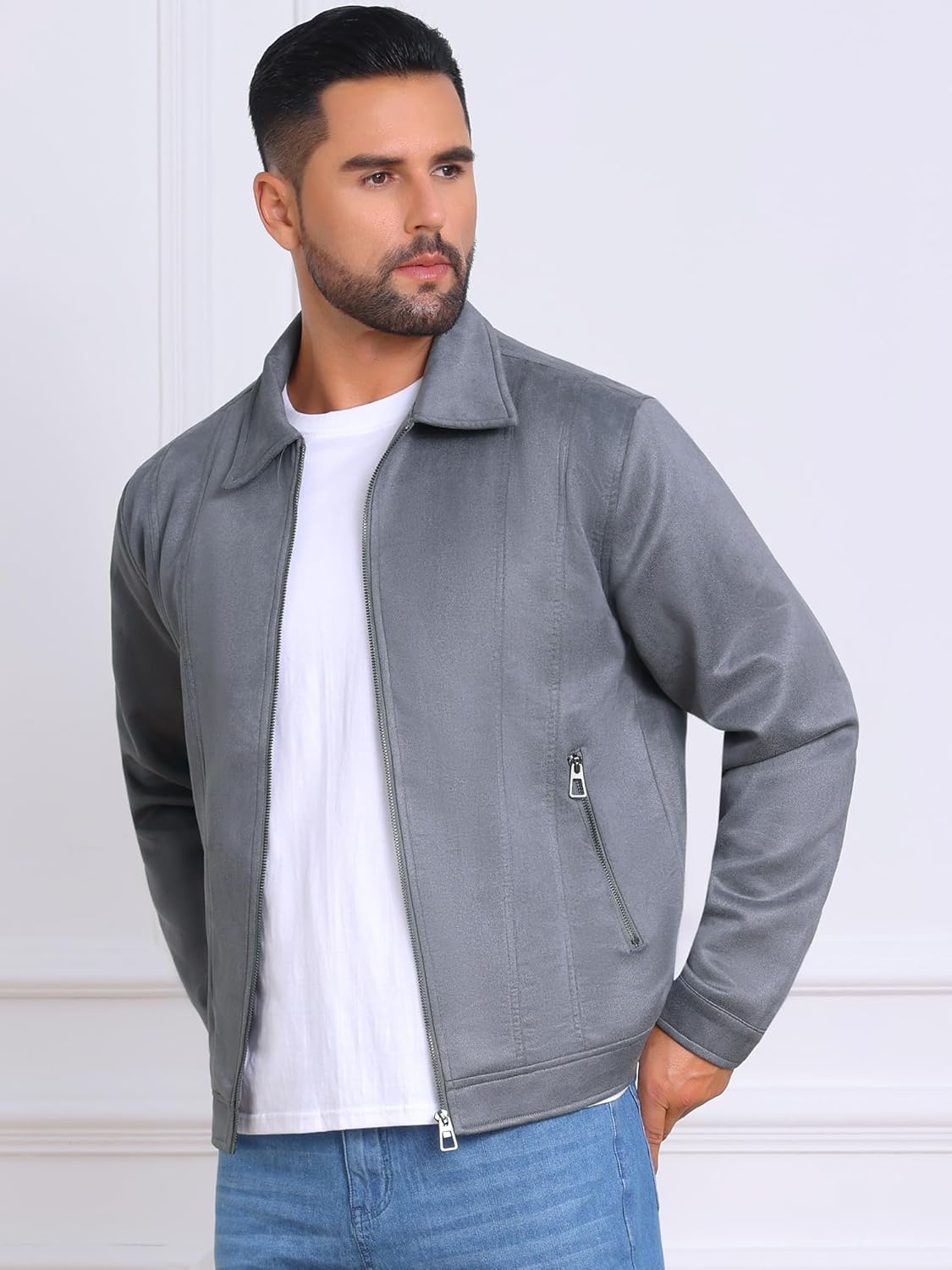 Casaco masculino casual com gola e zíper para uso ao ar livre jaqueta de camurça vintage em promoção! Veja a oferta e mais achadinhos de Jaquetas & Casacos 4 Hoje é o melhor dia para comprar Casaco masculino casual com gola e zíper para uso ao ar livre jaqueta de camurça vintage com aquele preço maroto! Promoção! Aproveite a oferta! 4