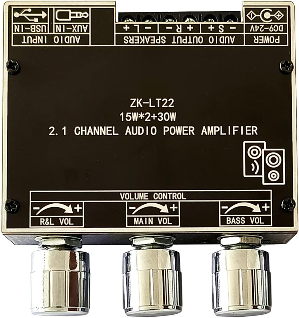 2.1 Channel Bluetooth Amplifier Module Kit 10 EQ Sound Modes APP Control Stepless Tuning for DIY Home Theater Speakers