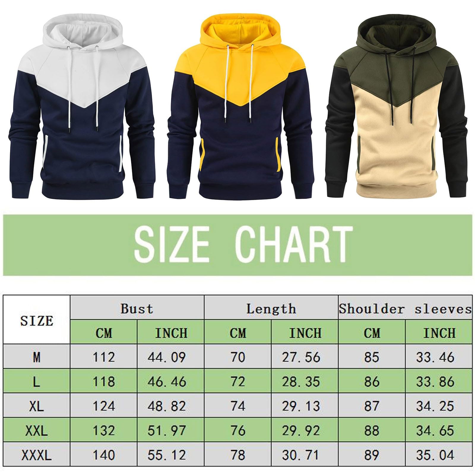 Męskie bluzy z kapturem dla bezpieczeństwa bluza z kapturem kolor bloki sweter z kapturem z długim rękawem sportowe topy z kieszenią