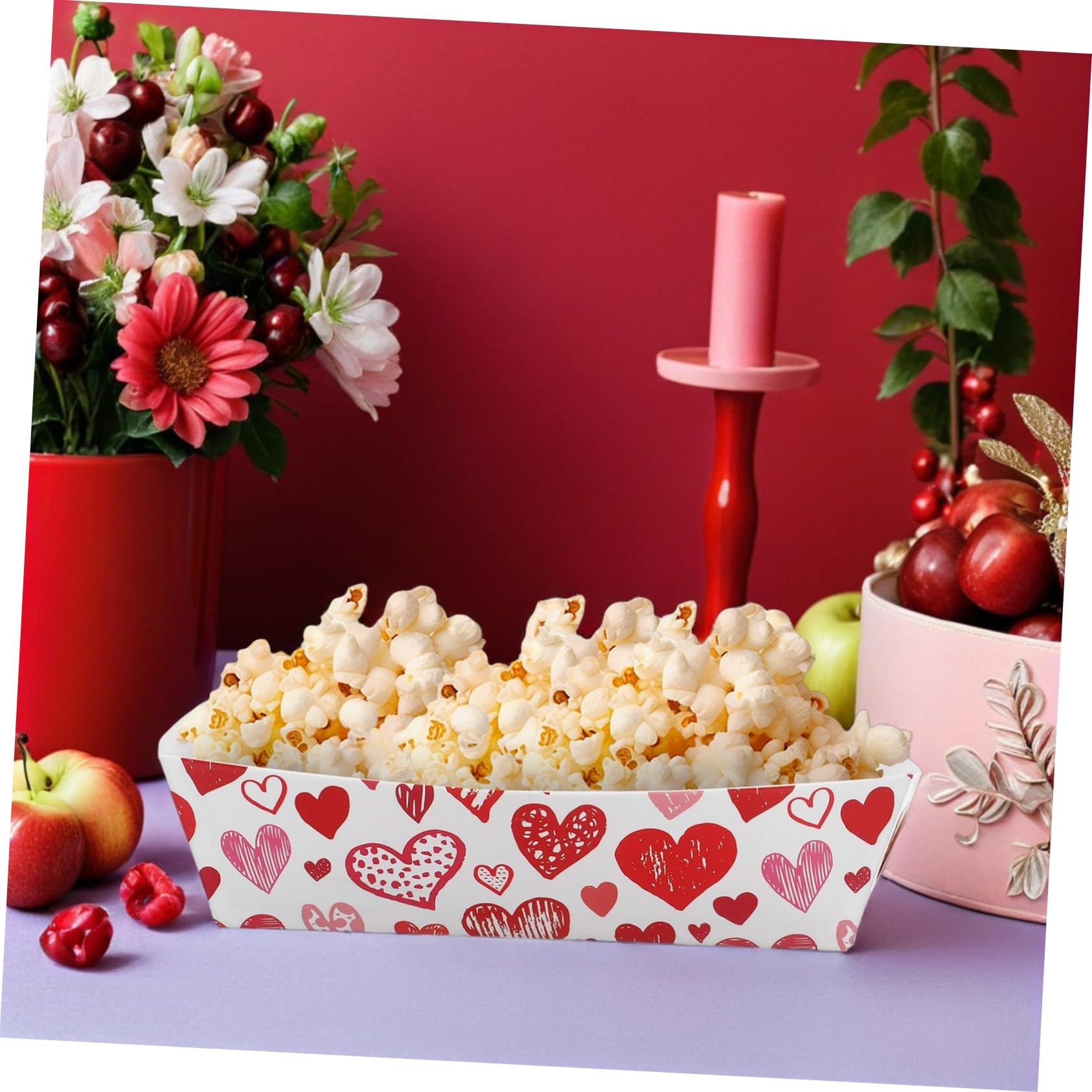 STOBAZA 40 Stück Herzförmige Papier Takeaway Behälter mit Großer Kapazität Wiederverwendbar und Leicht zu Tragen für Valentinstag und Partyboxen im Indoor Bereich