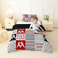 Vista 31 de Erosebridal Juego de ropa de cama personalizado con diseño de carrera de barril, colcha occidental a cuadros, juego de edredón con estrellas