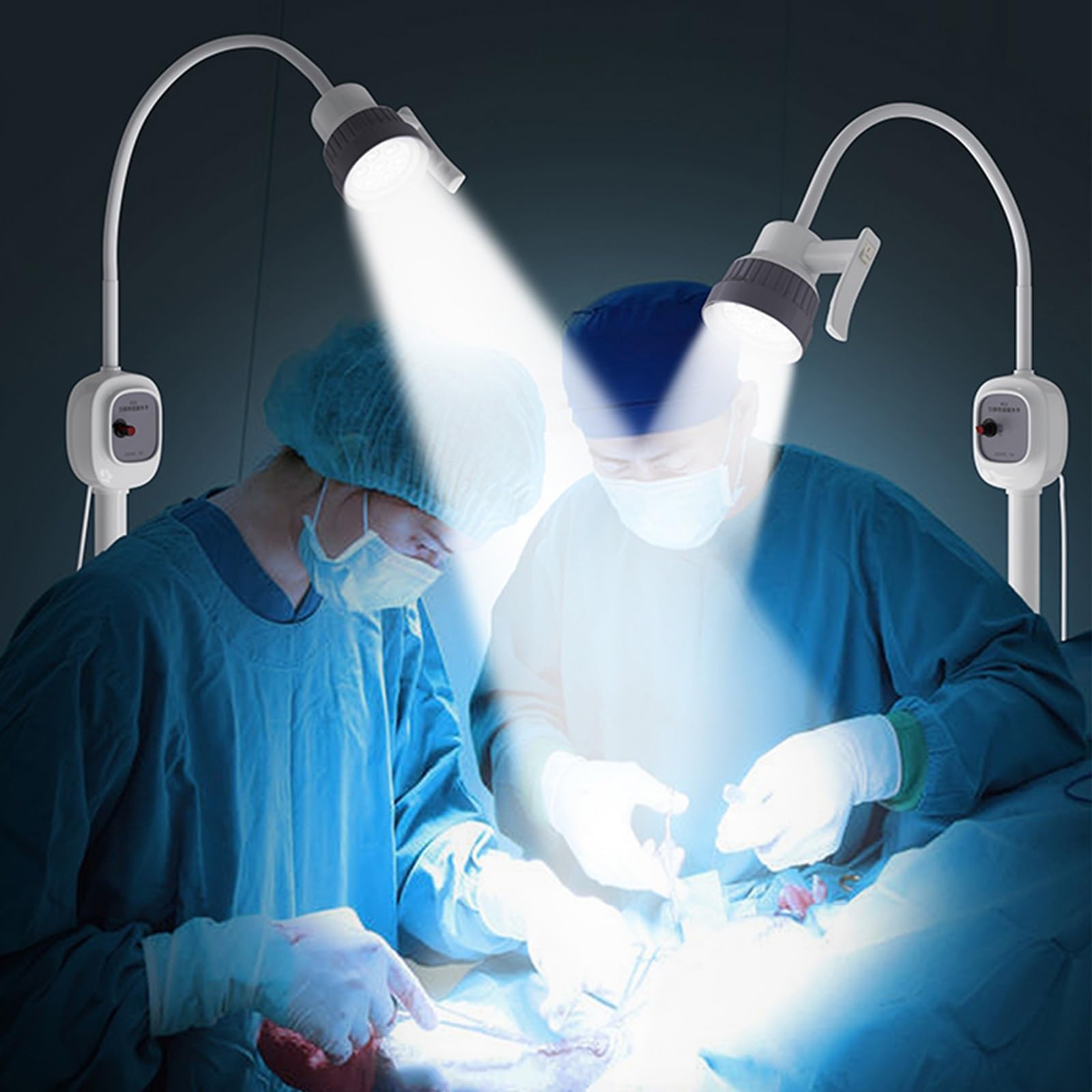 12W Medizinische Untersuchungslampe Schattenfreie Lampe mit Mobilem Sockel und Rädern Höhenverstellbar Stufenloses Dimmen