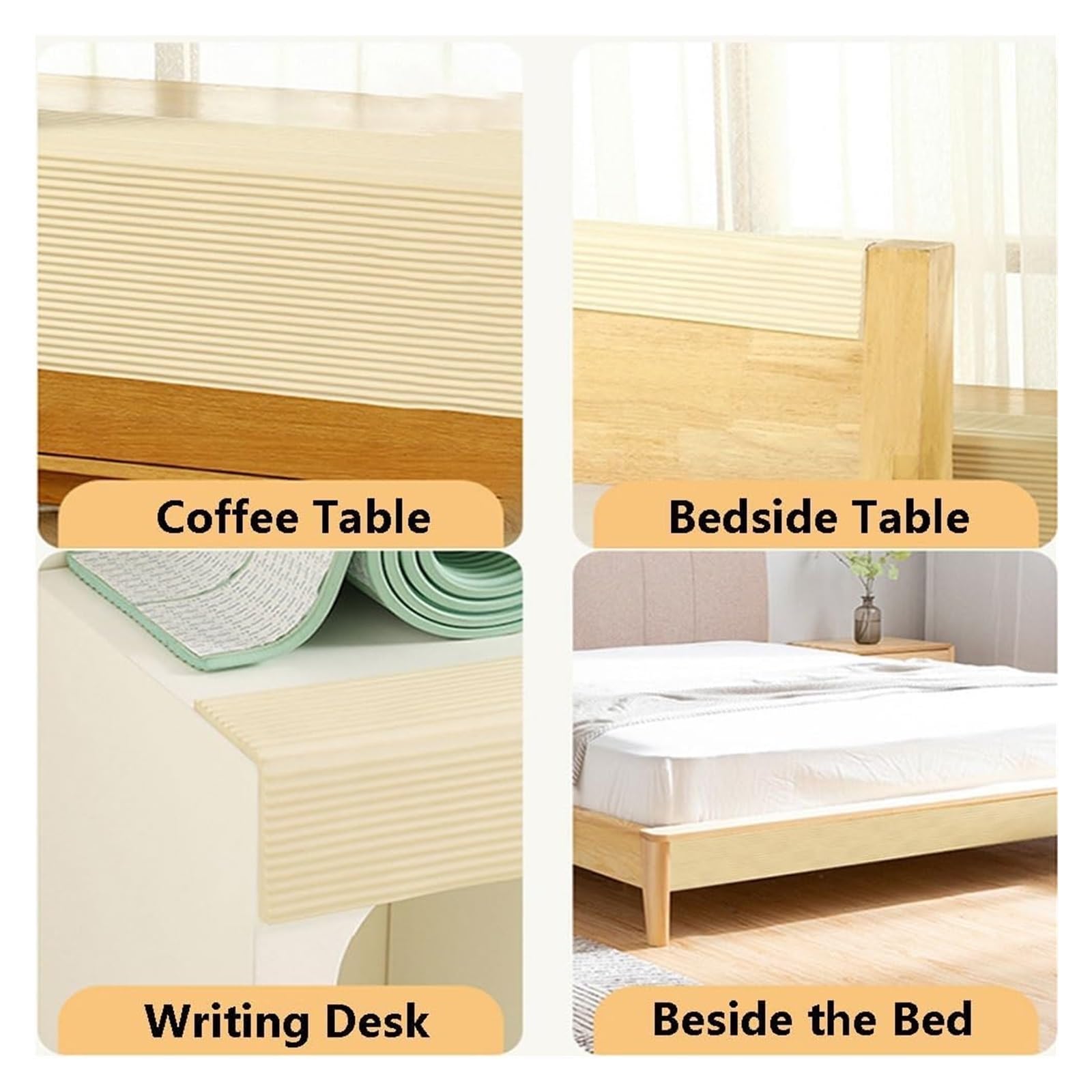 Protection d'Angles et Rebords pour Bébés Bandes De Sécurité En Mousse, Protections De Coins De Table Auto-adhésives De 8 Cm De Large, Pare-chocs De Coussin, Bande Anti-collision For Enfants De 0,8 Cm