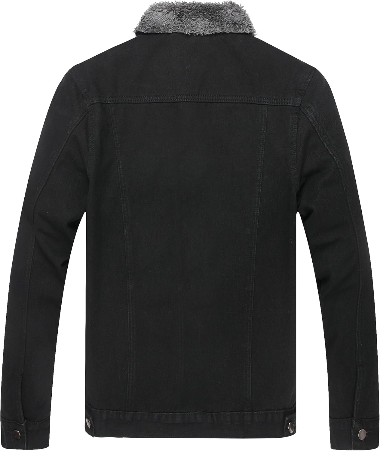 Men's Sherpa Fleece Lined Thicken Denim Jacket, Men Lapel Winter Warm Jean Jacket, Slim Fit Trucker Cowboy Denim Coat - Image 2