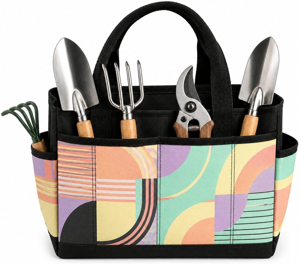 Sorbet Color Block Garden Tool Bag Organizer for Yard Work, Bright Style