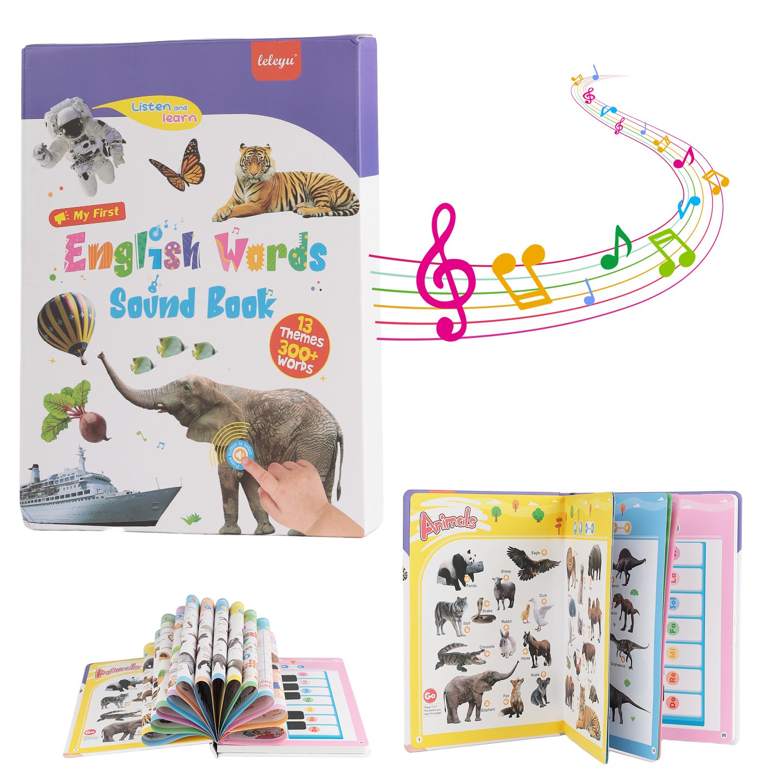 First English Words Sound Book, My First English Sound Toy with 470+ Words and 21 Themes