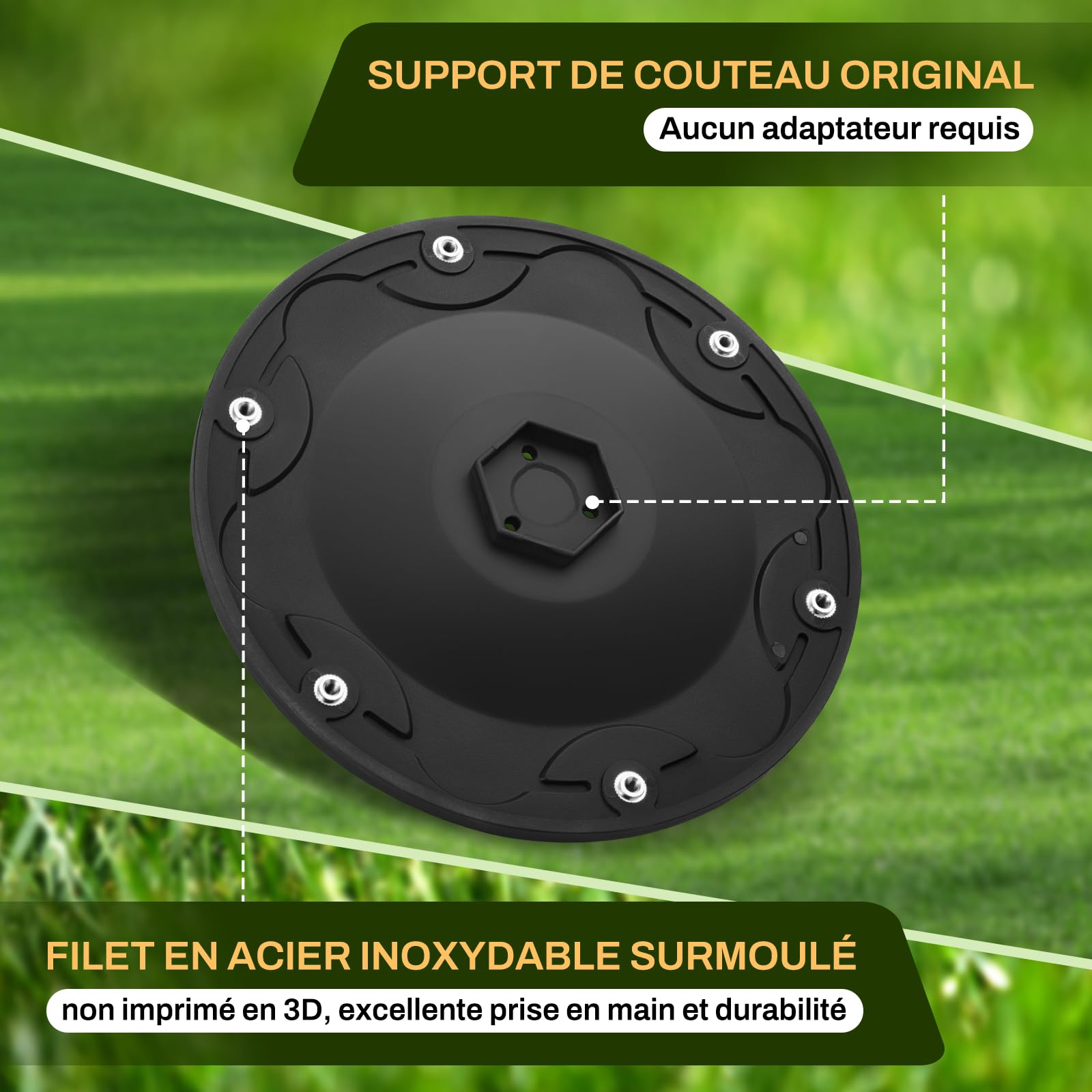 [MISE À NIVEAU] Disque de lames + 6 pièces de lames compatibles avec ECOVACS Goat O500, O800, O1200, G1-800, G1-2000, G1, disque de lames pour robot tondeuse, disque pivotant pour robot tondeuse