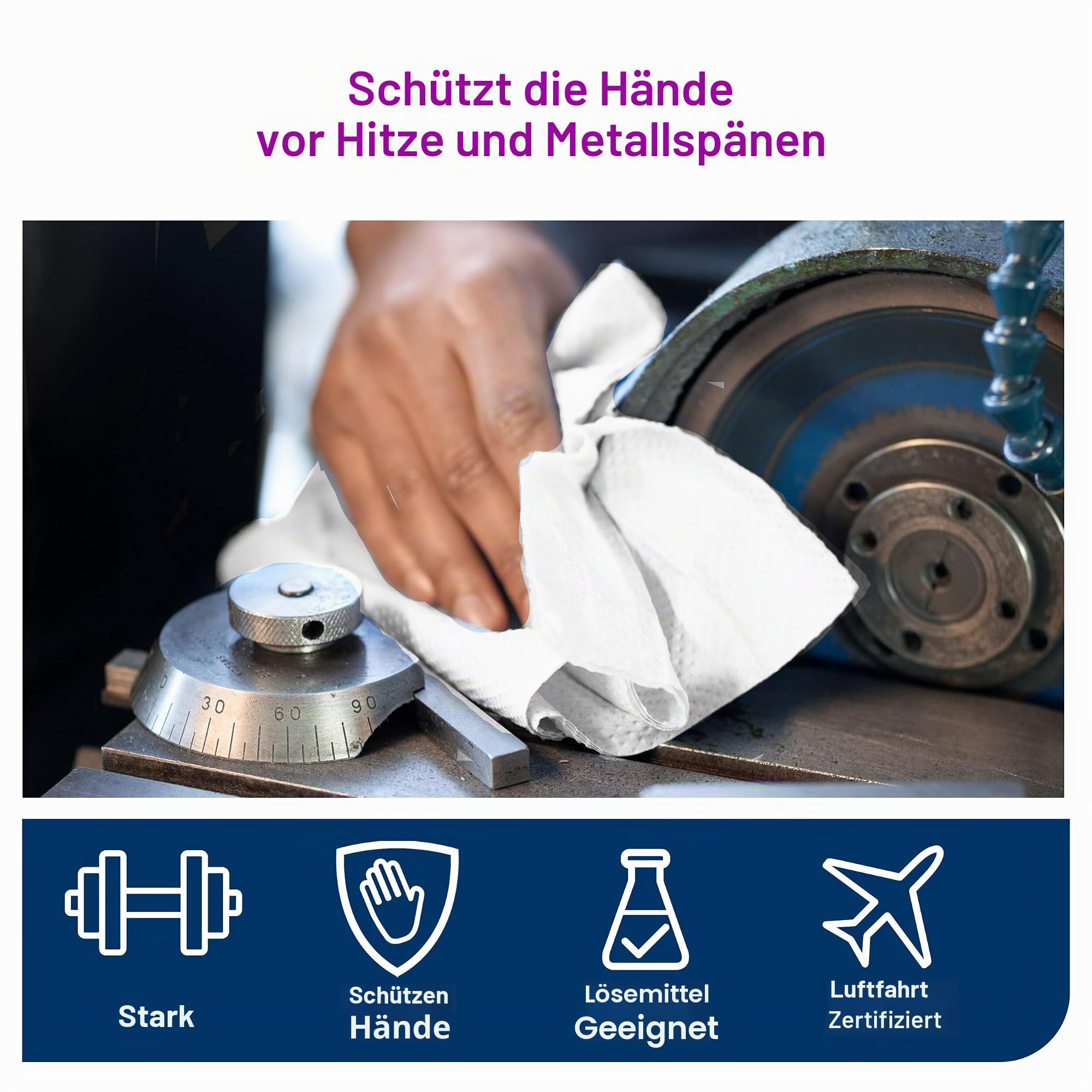 Tork 570137 Extra Starke Industrie Reinigungstücher für W1 Bodenständer/Wandhalter-, W2 Innenabrollung Maxi- und W3 System / 1-lagige Reinigungstücher Rolle in Weiß / Premium Qualität / 1 x 60,8 m | für W1 Bodenständer/Wandhalter-, Innenabrollung Maxi- un