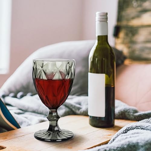 Miniatura 4 de Copas de vino vintage de 6 piezas para bebidas heladas, copas de vino (gris)