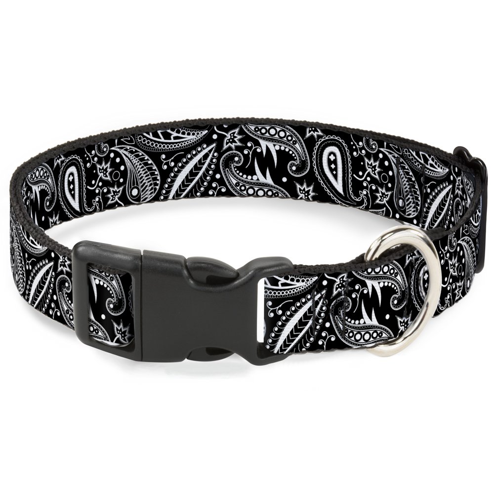Collar de plástico con clip ajustable Buckle Down Paisley3 mediano para mascotas