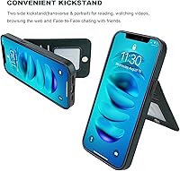 Vista 4 de KIHUWEY Funda compatible con iPhone 14 Pro con soporte para tarjeta de crédito, cierre magnético de cuero de alta calidad, función atril, funda