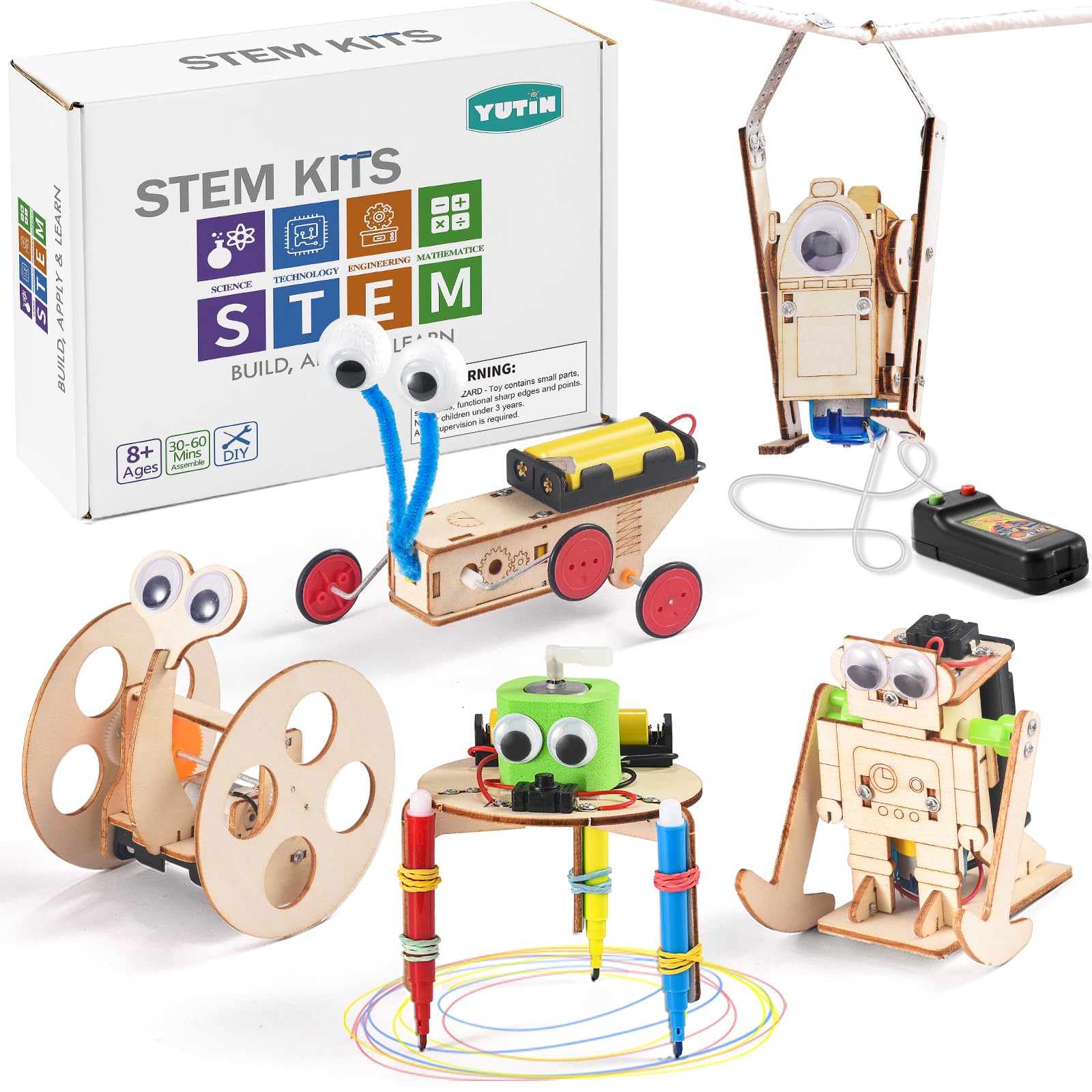 Amazon.co.jp: 5イン1 STEMロボットキット 8~10歳のお子様向け 木製