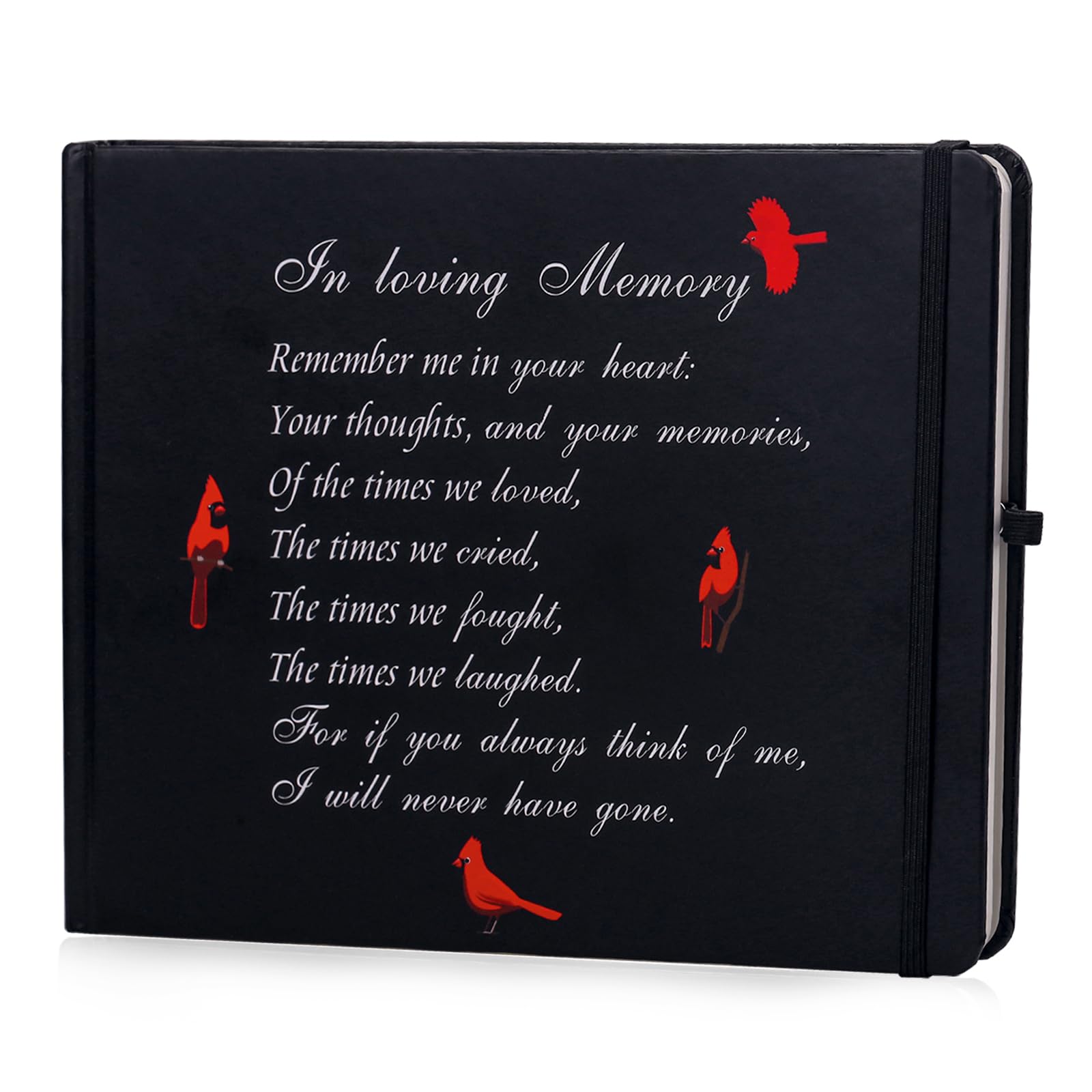 Idealmuzik Funeral Guest Book Cardinal Memorial,Hardcover Celebration of Life Guest Book, in Loving Memory Guest Sign in Book for Funeral, Celebration of Life Decor