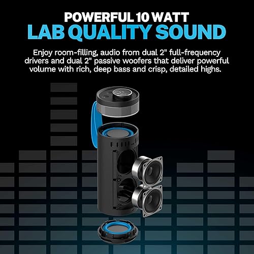 Vista 2 de JLab Go Party - Altavoz Bluetooth portátil, color negro medianoche, 10 vatios de potencia, más de 16 horas de reproducción, impermeabilización IP56