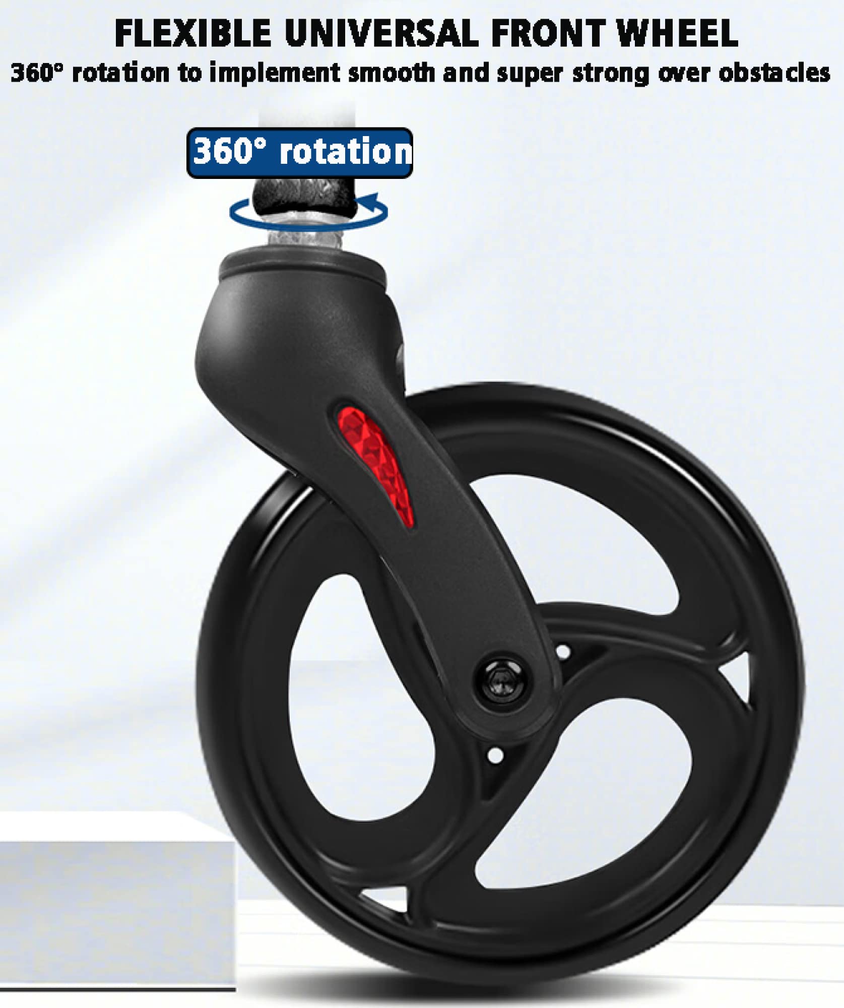 Andador con ruedas de 4 ruedas con ruedas de 8 pulgadas - Andador con ruedas plegable con asiento y asa ajustables - Ayuda para caminar para adultos con respaldo y bolsa de almacenamiento