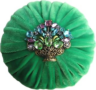 4" Kelly Green Velvet Emery Sand Filled Abrasive Pin Cushion for Sewing - 1 lb Emery Powder - Handmade in USA (4", Kelly Green)