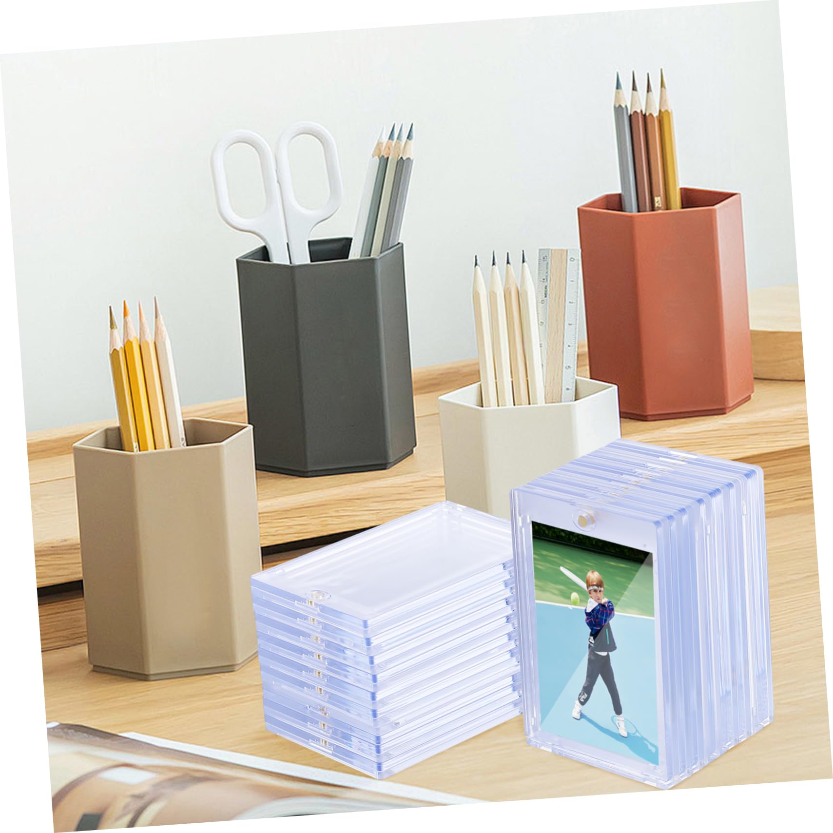 TOYANDONA 18 Pezzi Porta Carte Magnetici in Ps, Protezione per Carte da Gioco e Collezionabili, Chiusura Magnetica e Visibilità Chiara, Uso Versatile