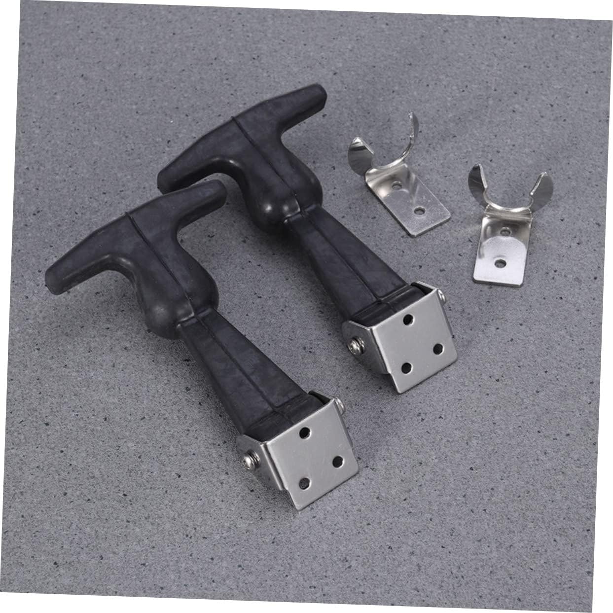 6 pcs Cart& Hardware Draw Rubber Hold-Down Elastic T-Handle Handle Hasps Steel Hood Catch T- Flexible Cart Heavy Duty with Latches Brackets Tool Hasp Stainless Black Engine for ( Color : Assorted Colo