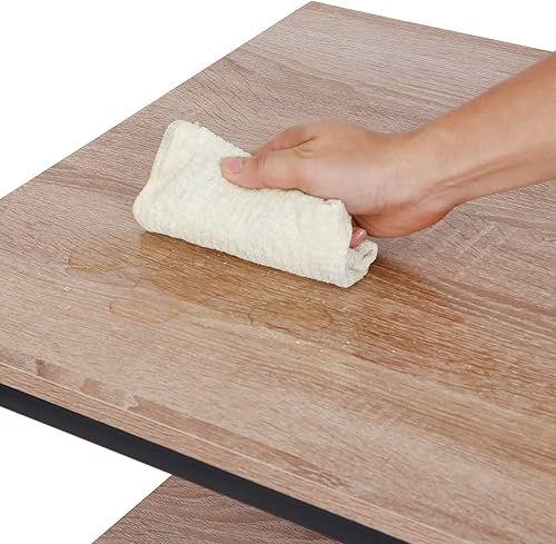 Miniatura 9 de Mesa auxiliar industrial de 2 niveles, estante de almacenamiento para apartamento, sala de estar, oficina, mesa central vintage, marco de metal