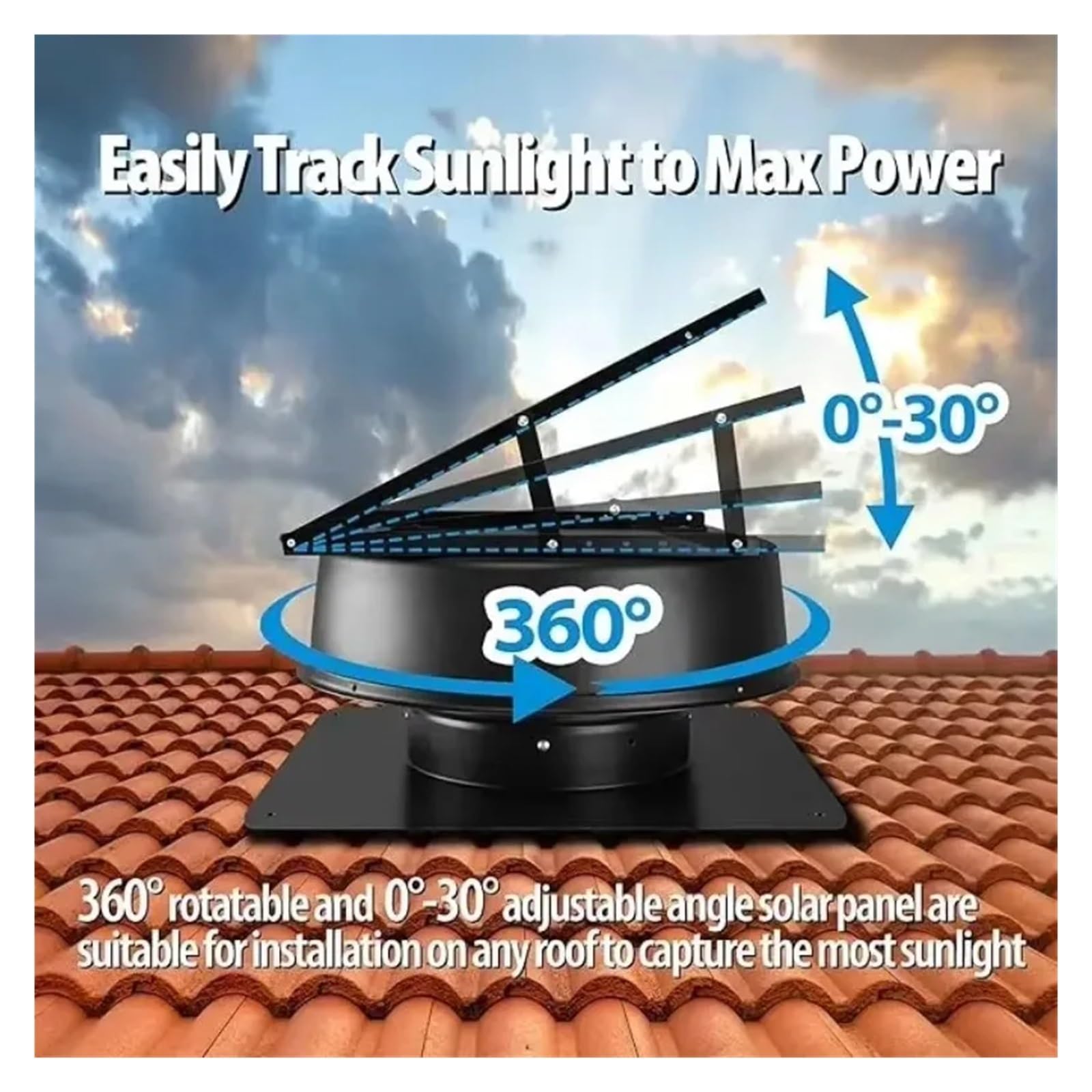 DC Solarenergie Industrieanlage Dach Wärmeabzug Belüftung Klimaanlage Dachboden Abluftventilator Effektive BelüFtung(35W)